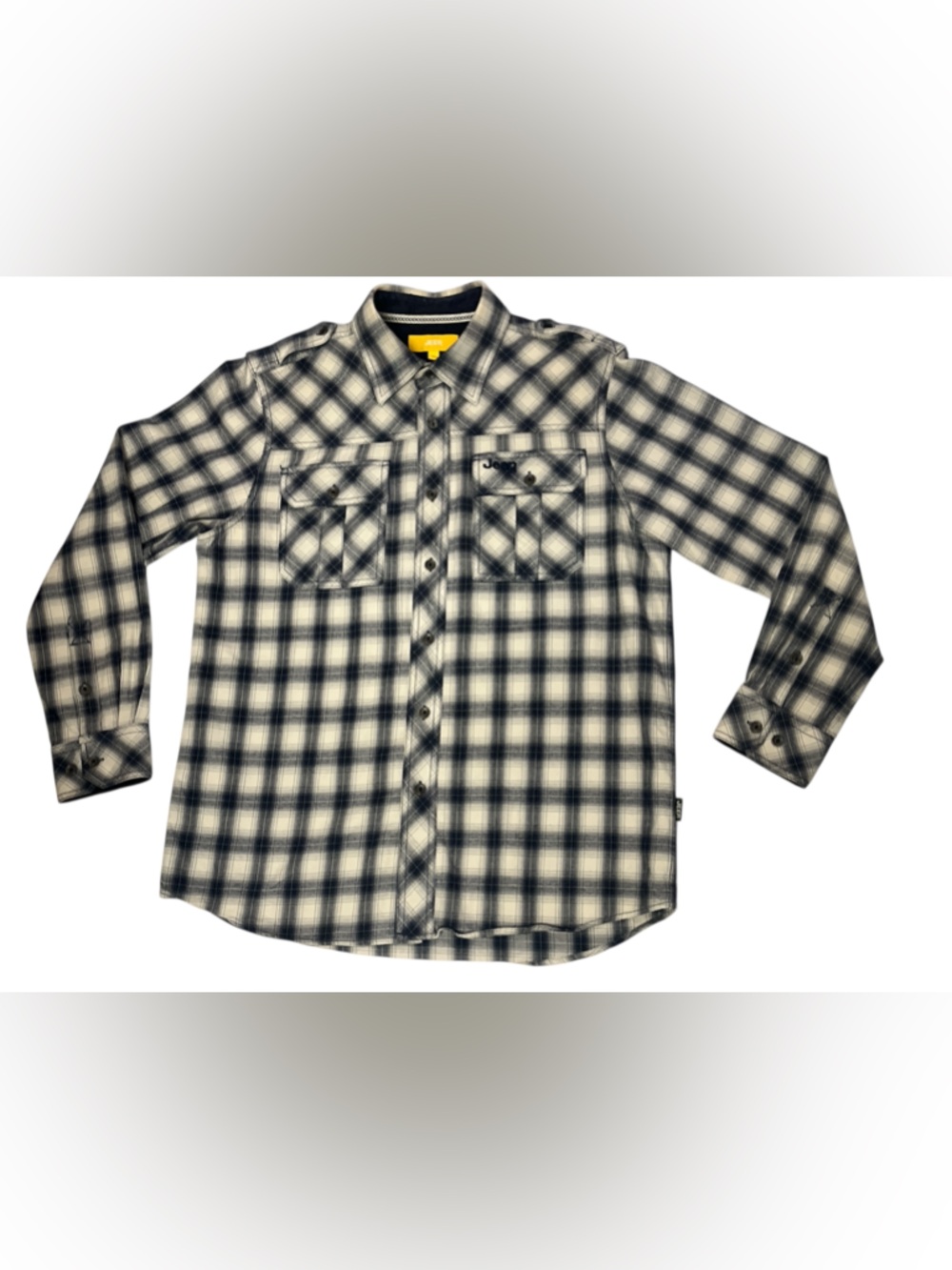 Jeep plaid thick button down overshirt